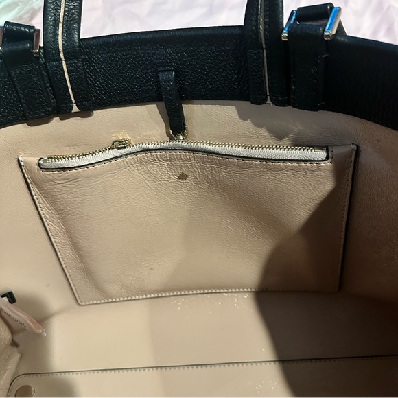 Kate Spade Sam Large Pocket Satchel in Black Leather Tote Bag - Picture 9 of 14